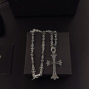 Chrome Hearts Silver Cross Necklace